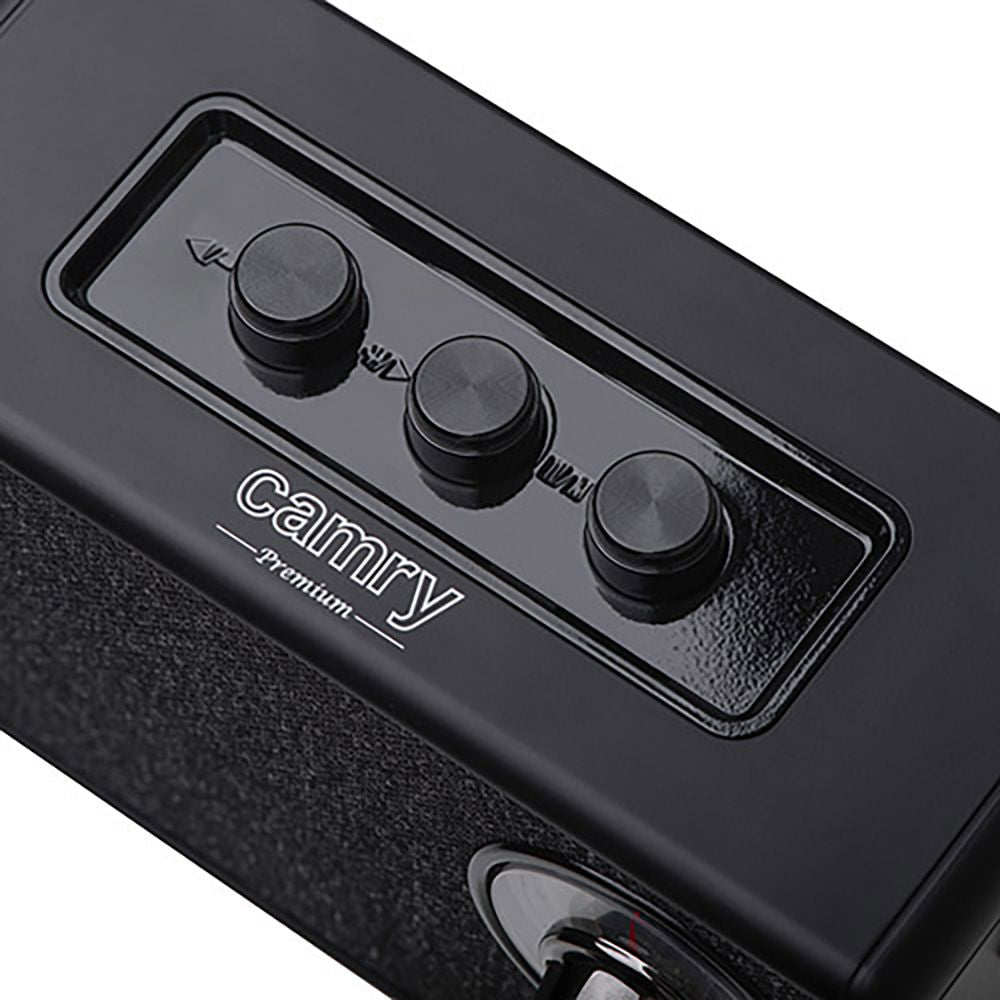 Radio fm recargable con bluetooth cr 1902 negra, 16 x 7 x 10,5 cm