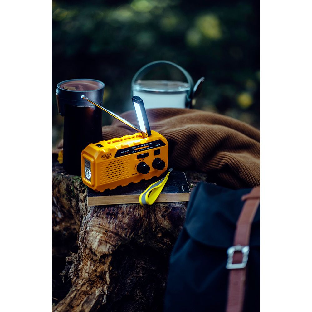 Radio solar con manivela ad 1197, 15,5 x 5 x 8 cm