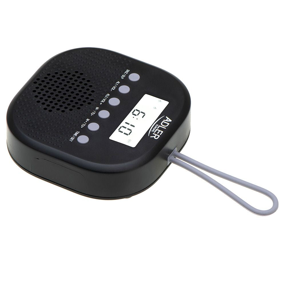 Radio fm resistente al agua ipx4 ad 1912, 9 x 9 x 2,5 cm