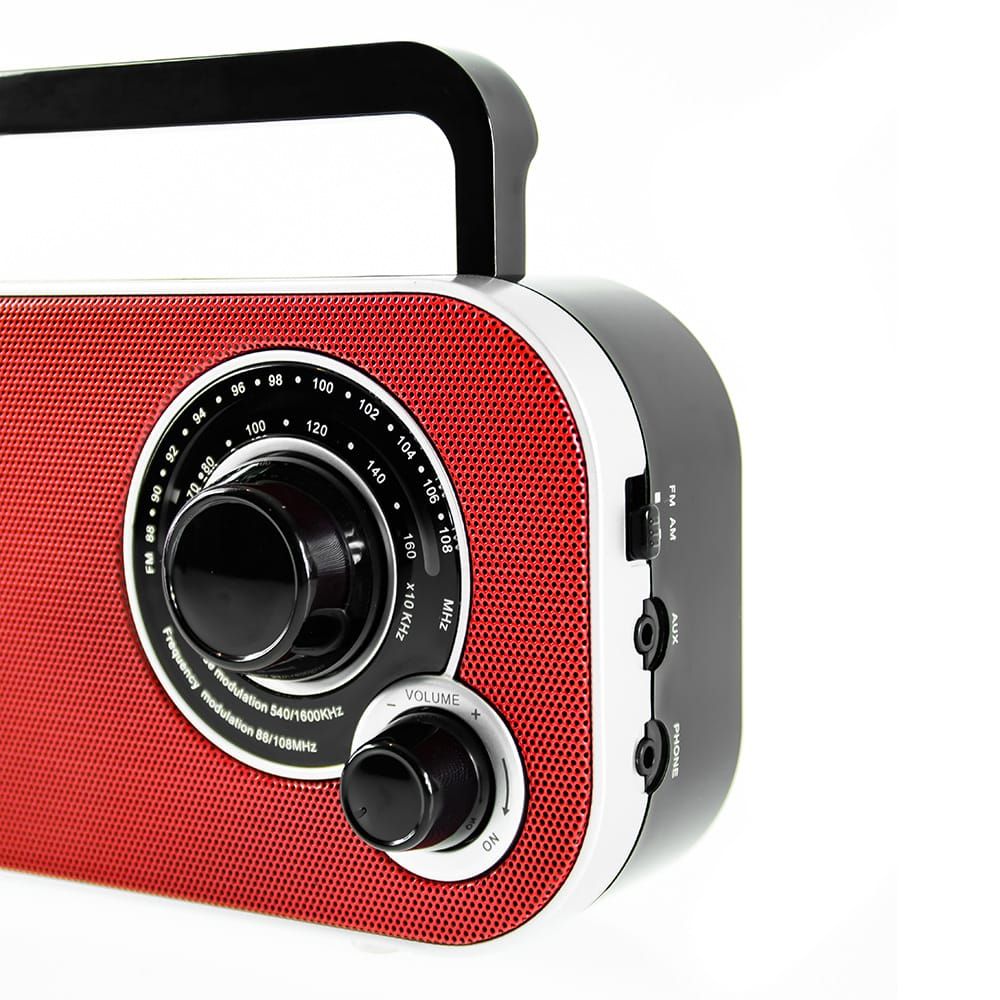 Radio am/fm cr 1140 roja, 21 x 5,6 x 12 cm