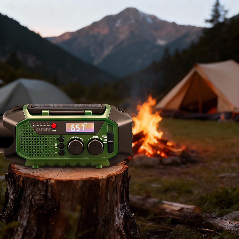 Radio emergencia multifunción solar/dinamo/usb 4000 mah cr1919, verde, 181 x 72 x 82 mm