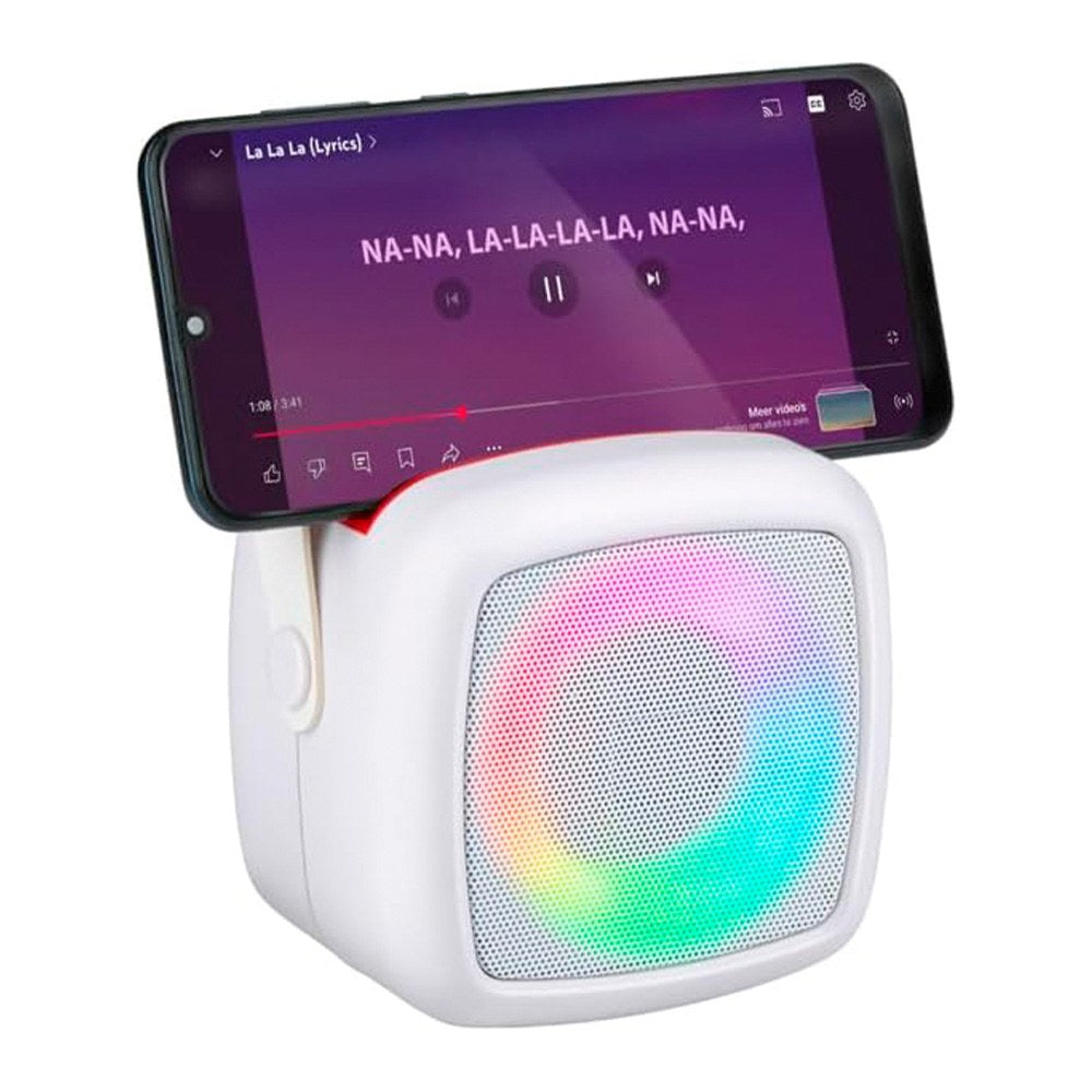 Karaoke set mini inalámbrico + 2 micrófonos, rgb, 10 w, colores surtidos, 117 x 86 x 130 mm