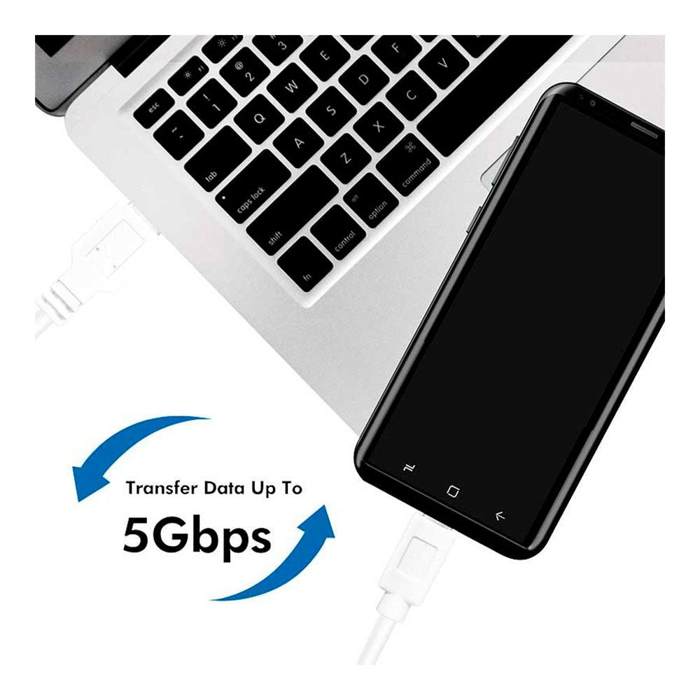 Cable usb-a a usb-c 1 m blanco