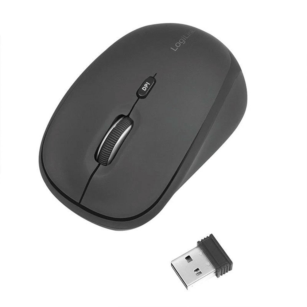 Ratón ergonómico, inalámbrico, 2,4 ghz, 1600 dpi, negro