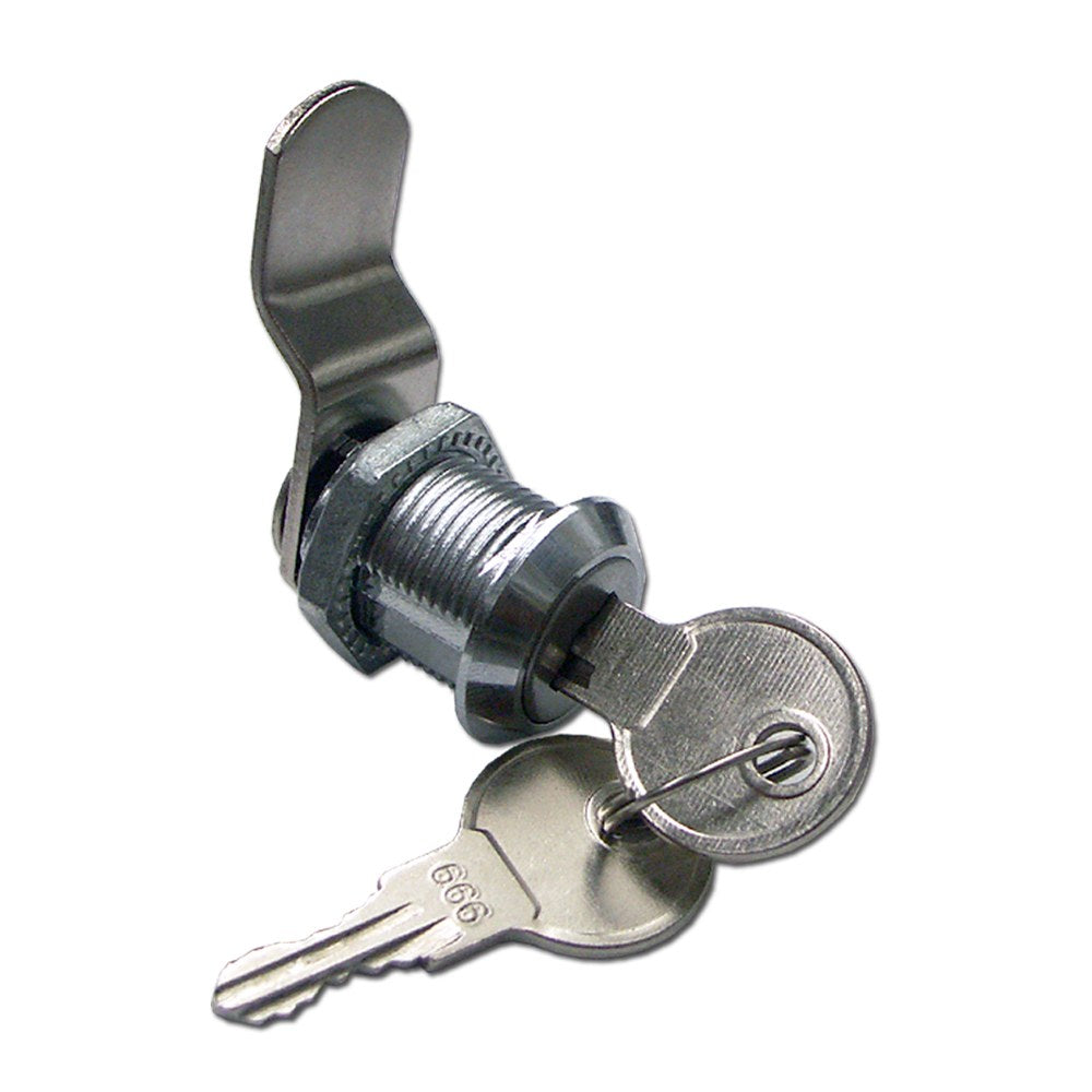Cerradura buzón curva cm05, de zamak con acabado cromo brillo, 20 mm, con 2 llaves, blíster