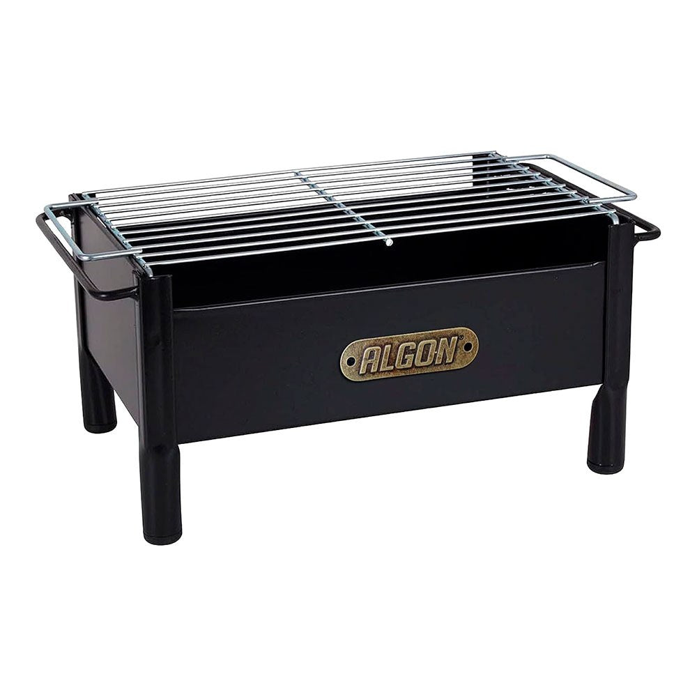 Barbacoa de sobremesa de hierro con parrilla de acero inoxidable, 33 x 23 x 19 cm