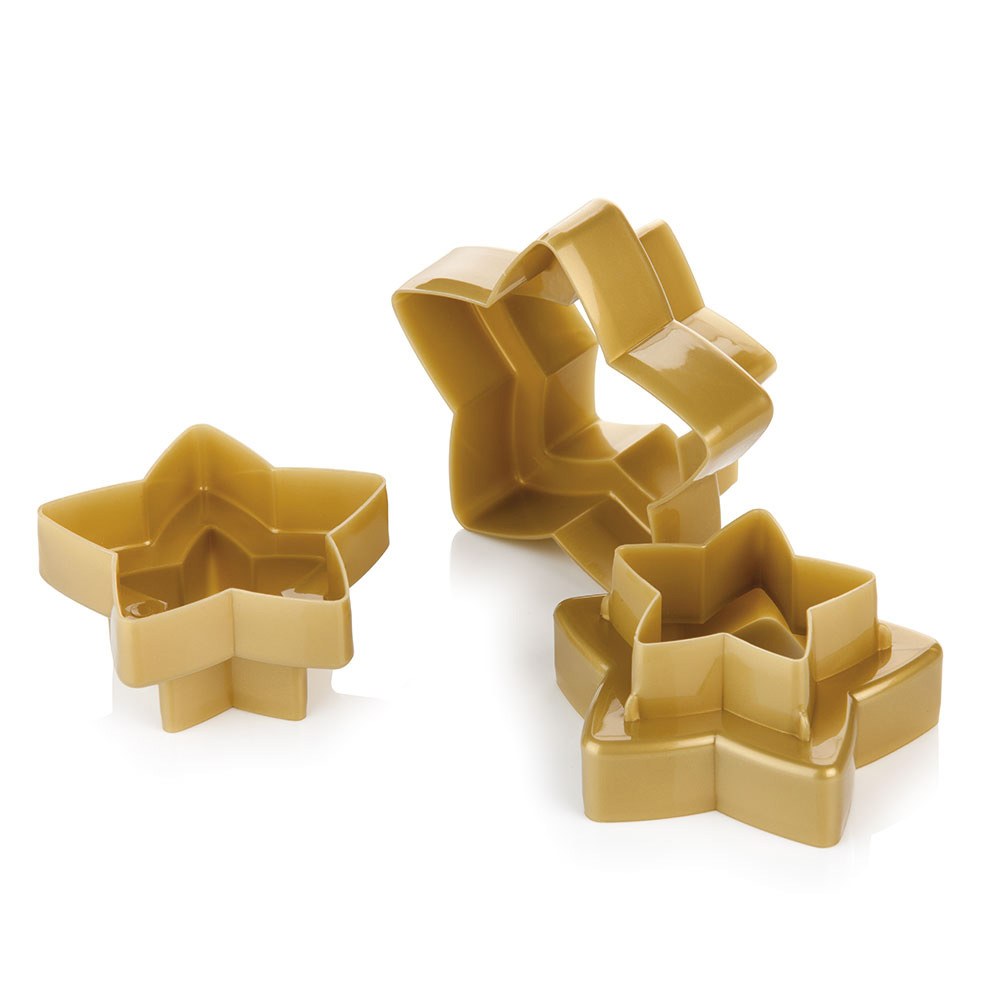 Moldes cortadores dobles en forma de estrella, delícia, 3 piezas (6 tamaños)
