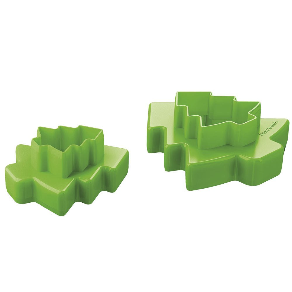 Moldes cortadores dobles en forma de árbol de navidad, delícia, 2 piezas (4 tamaños)