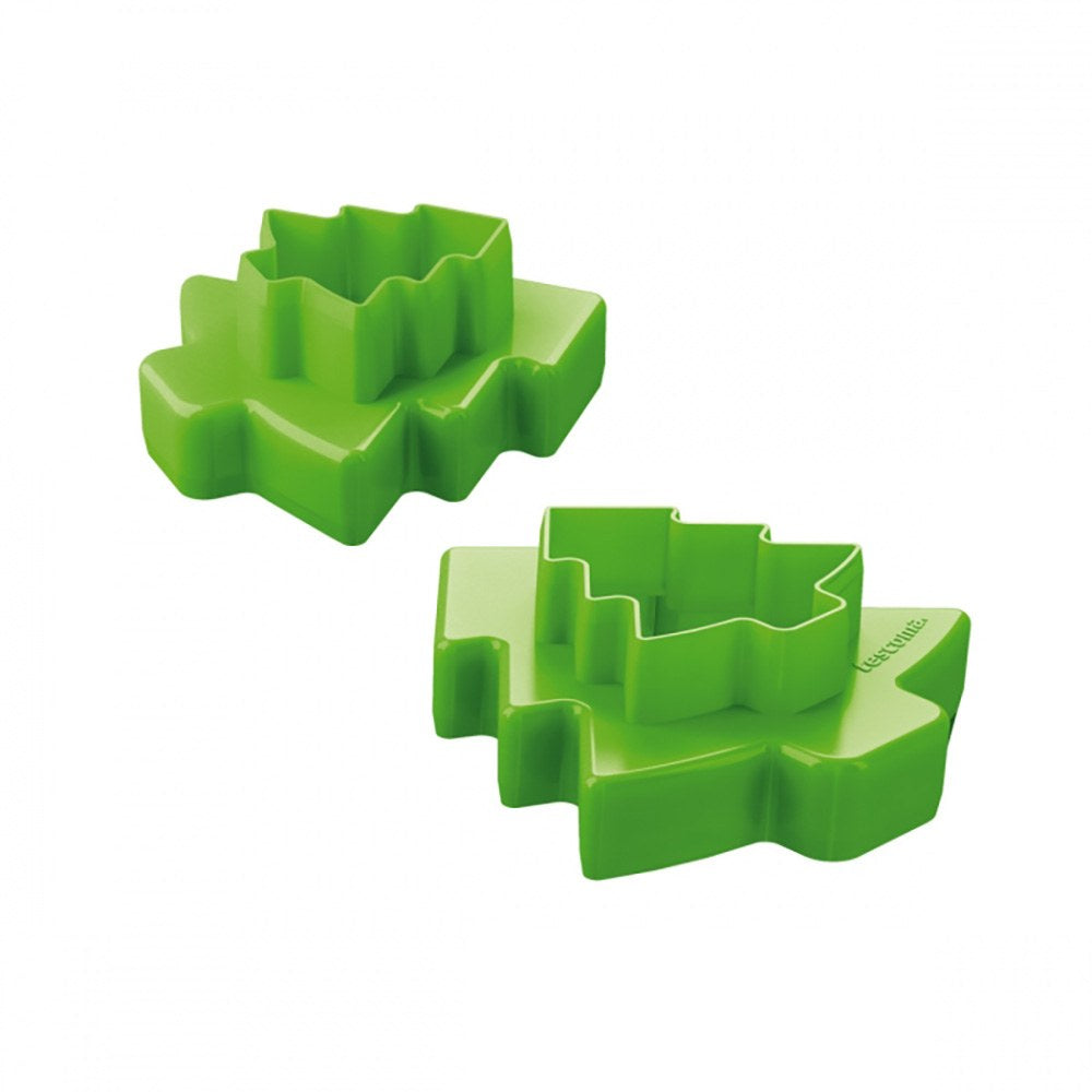 Moldes cortadores dobles en forma de árbol de navidad, delícia, 2 piezas (4 tamaños)