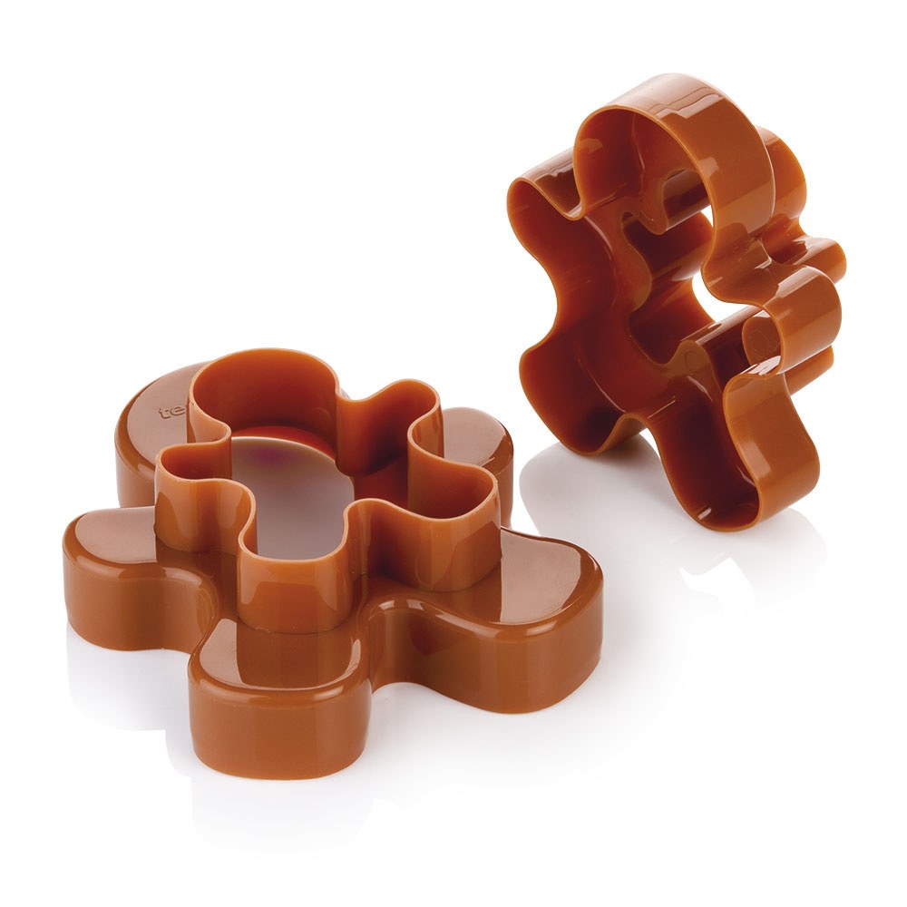 Moldes cortadores dobles en forma de muñeco de jengibre, delícia, 2 piezas (4 tamaños)
