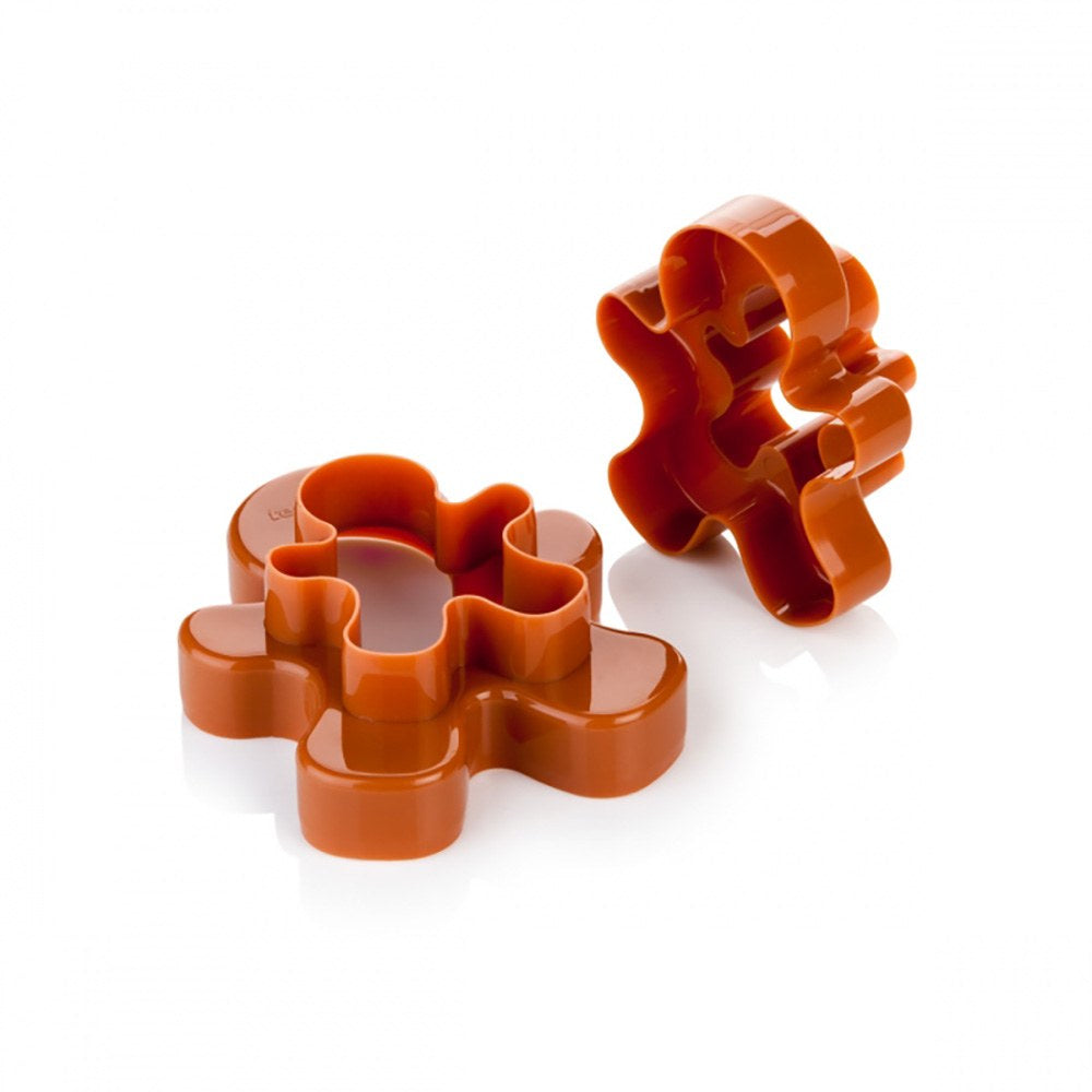 Moldes cortadores dobles en forma de muñeco de jengibre, delícia, 2 piezas (4 tamaños)