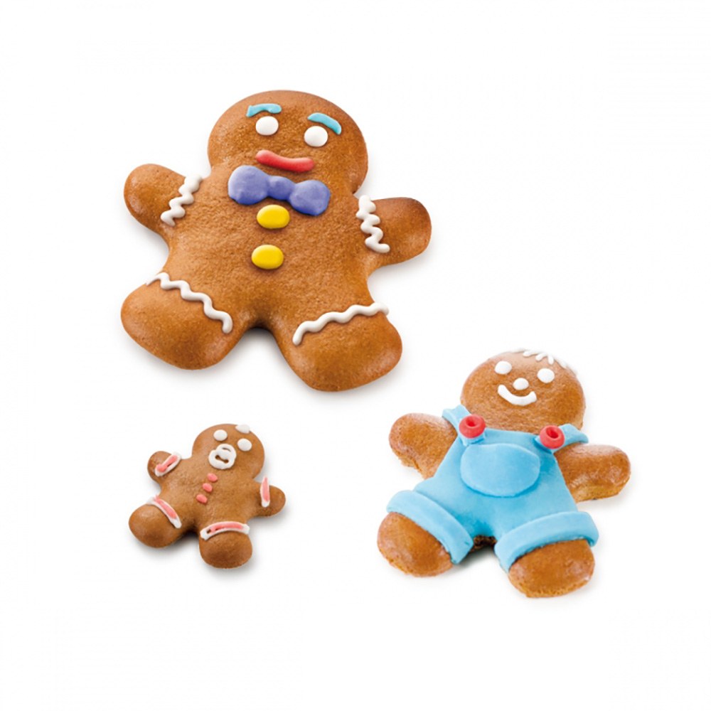 Moldes cortadores dobles en forma de muñeco de jengibre, delícia, 2 piezas (4 tamaños)