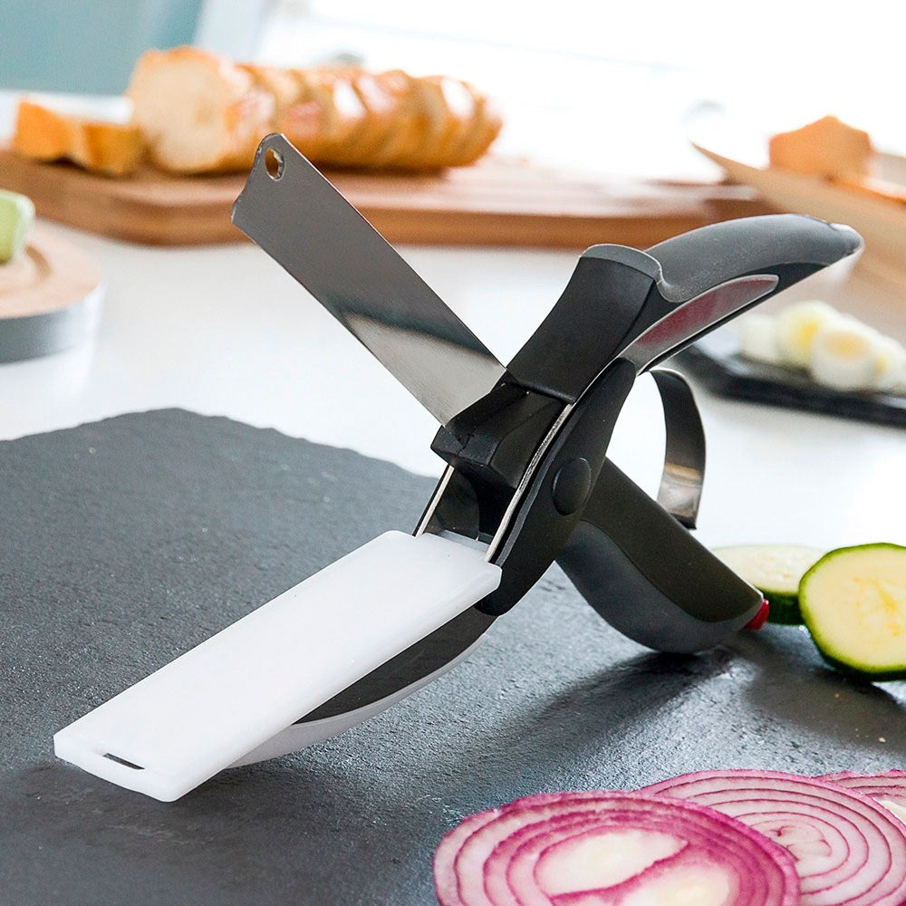 Cuchillo - tijera con mini tabla de cortar integrada