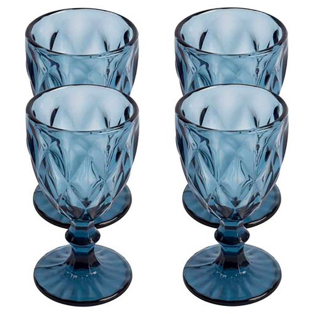 Copa de cristal con relieve modelo aqua, 250 ml, 4 uds