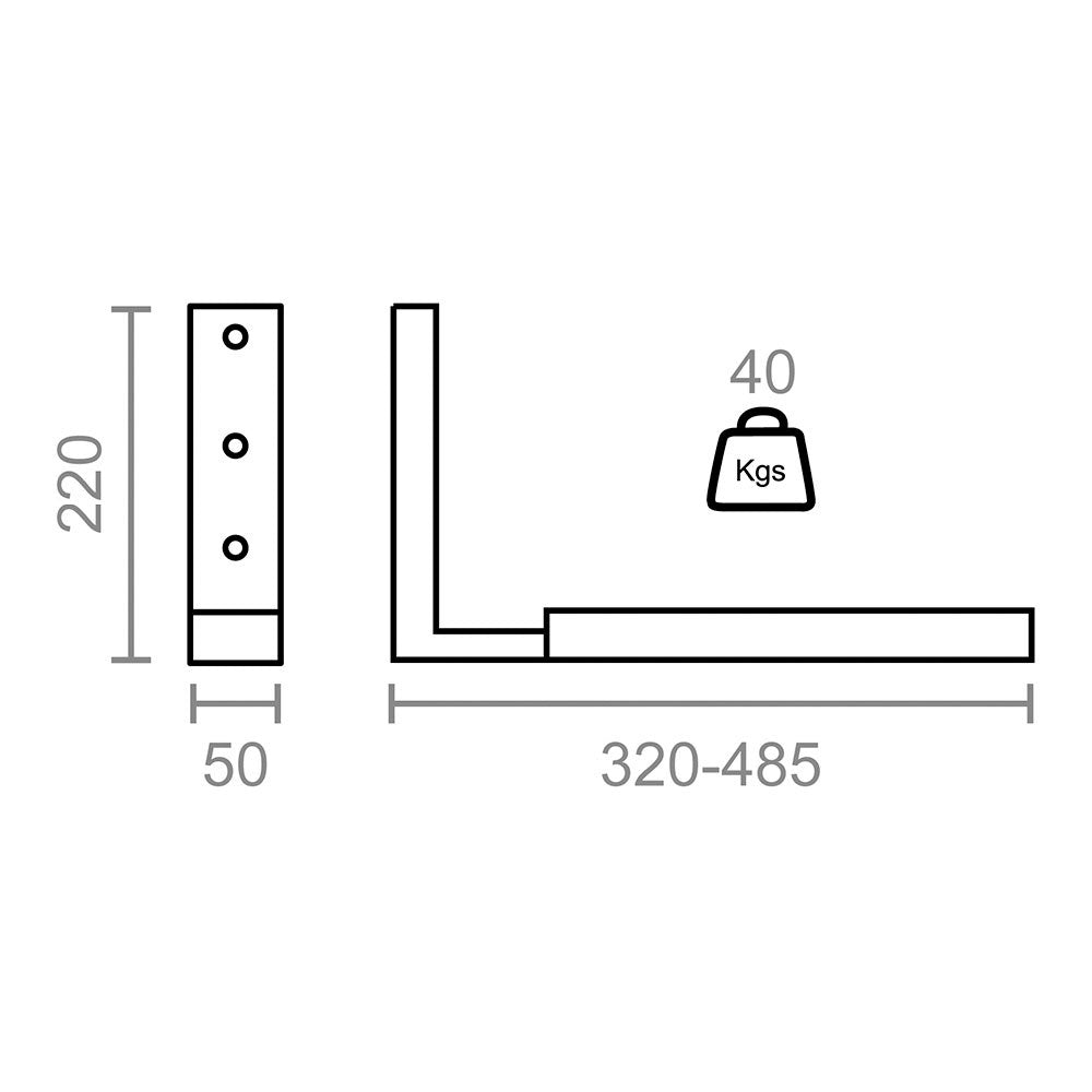 Soporte de pared para microondas, mcr02, extensible 320-485 mm, carga máx. 40 kg, blanco