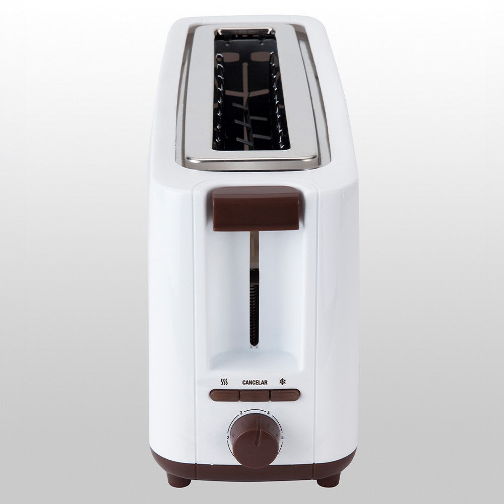 Tostadora ranura ancha 900 w, blanca-marrón
