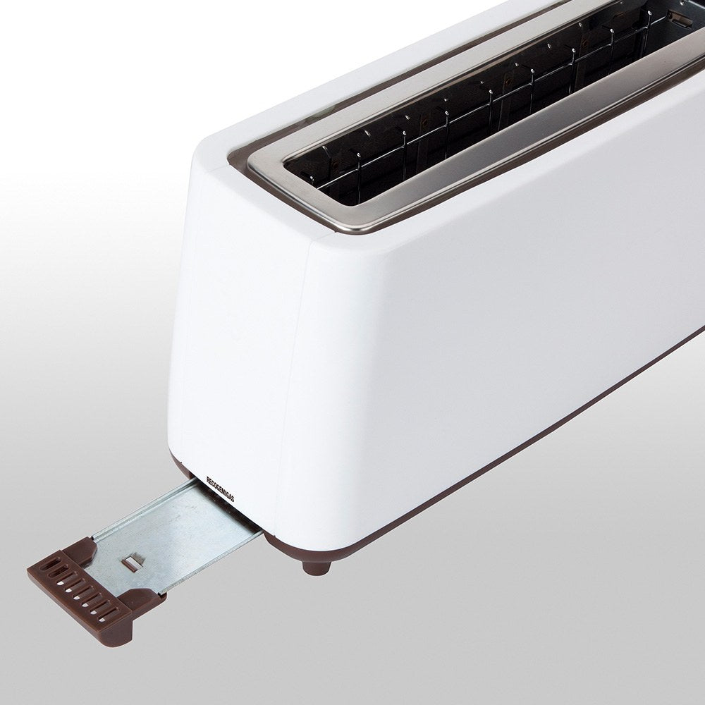Tostadora ranura ancha 900 w, blanca-marrón
