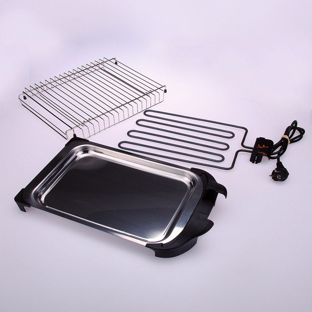 Barbacoa eléctrica 2400 w inox, 42 x 26 x 7 cm