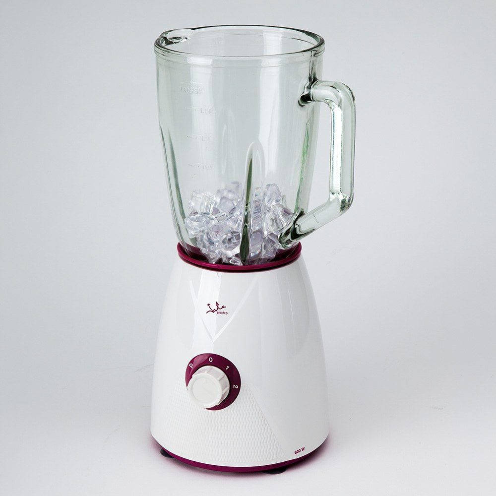 Batidora de vaso de cristal 1300 w, 1,5 l, blanca-violeta