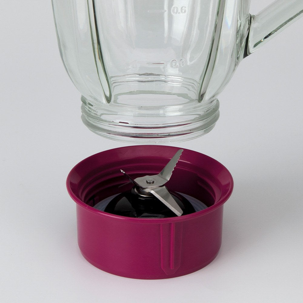 Batidora de vaso de cristal 1300 w, 1,5 l, blanca-violeta