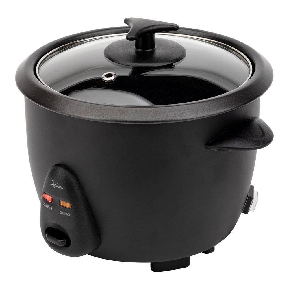 Arrocera eléctrica 900 w 2,2 l, negra, ø29 x 29 cm