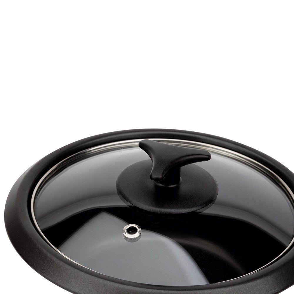 Arrocera eléctrica 900 w 2,2 l, negra, ø29 x 29 cm