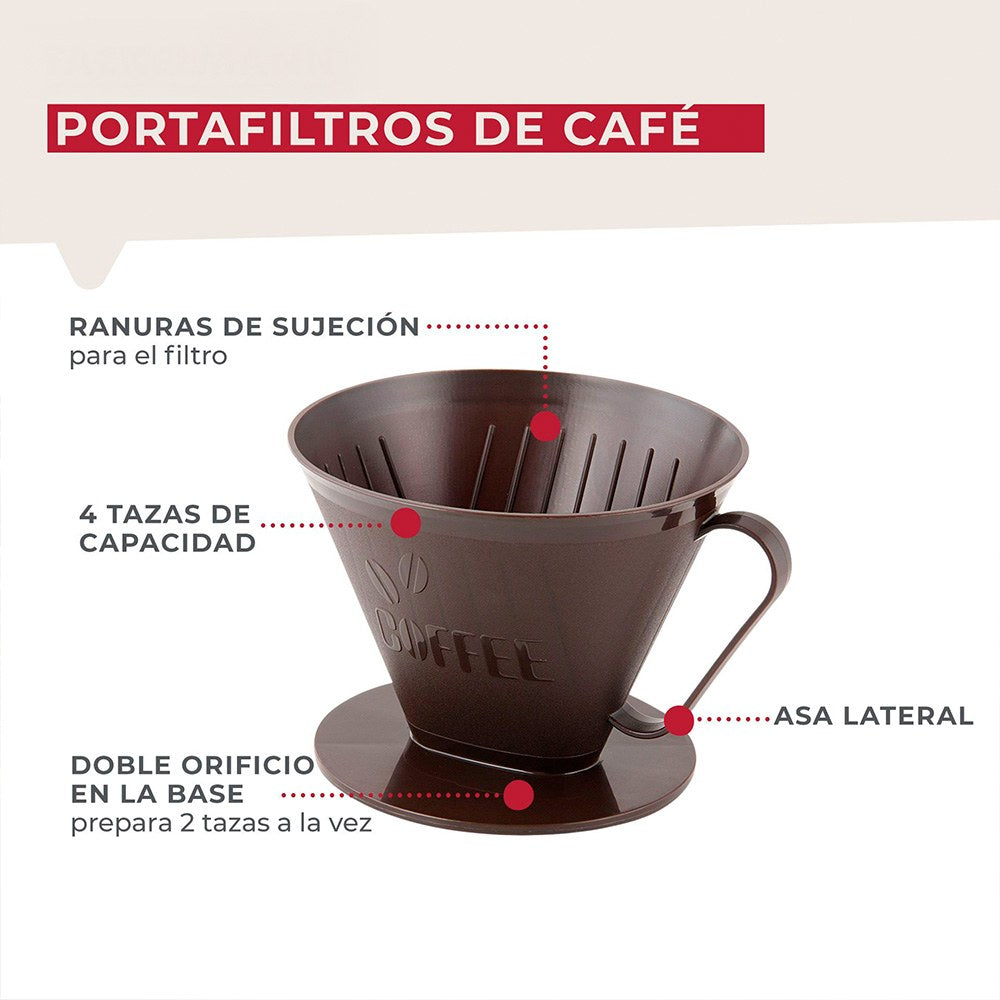 Portafiltro café nº 4 con asa, ø130 x 110 mm