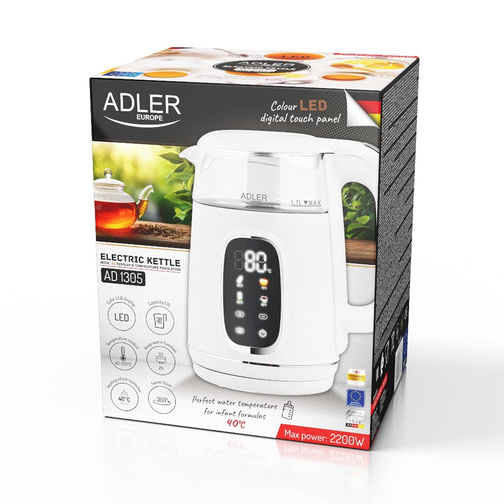 Hervidor de agua ad 1305, 2200 w, 1,7 l