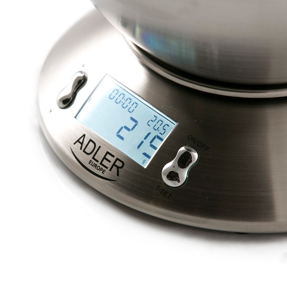 Báscula de cocina con bol 2 l, inox, ad3134, máximo 5 kg