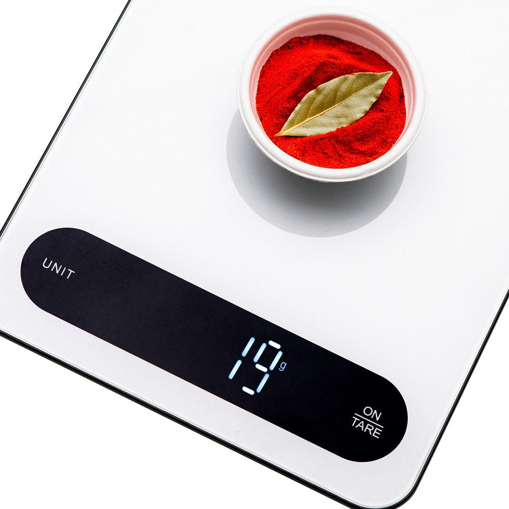 Báscula de cocina con batería recargable ad3177, máximo 10 kg, blanca