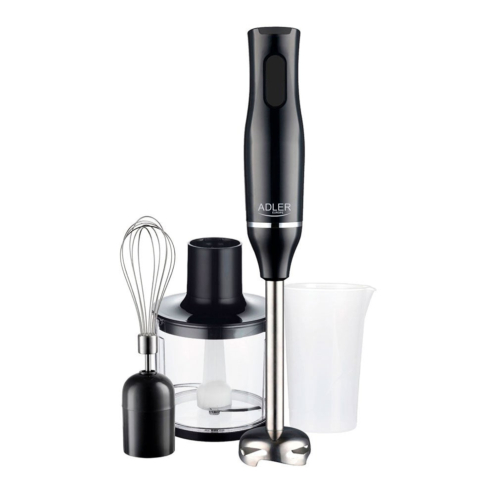 Batidora de mano con picadora y vaso, ad4620, negra, 800 w