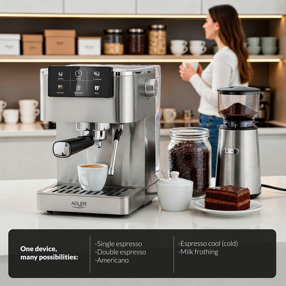 Cafetera espresso 5 en 1 ad4390, inox, 1350 w, 20 bar