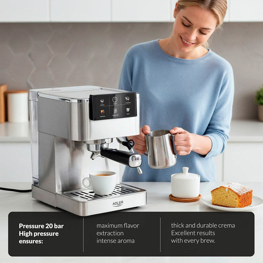 Cafetera espresso 5 en 1 ad4390, inox, 1350 w, 20 bar