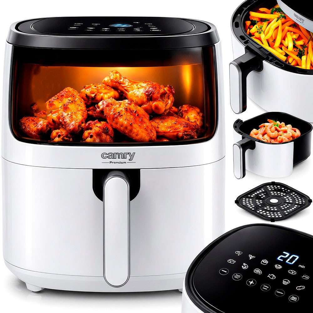 Freidora / horno de aire cr6313, blanca y negra, 5 l, 2000 w