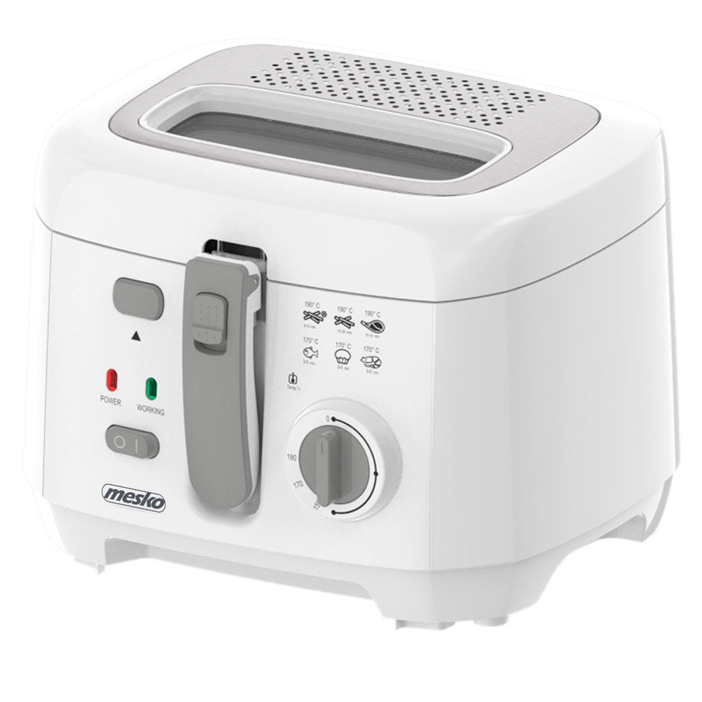 Freidora de aceite ms4908g, blanca, 2,5 l 1800 w