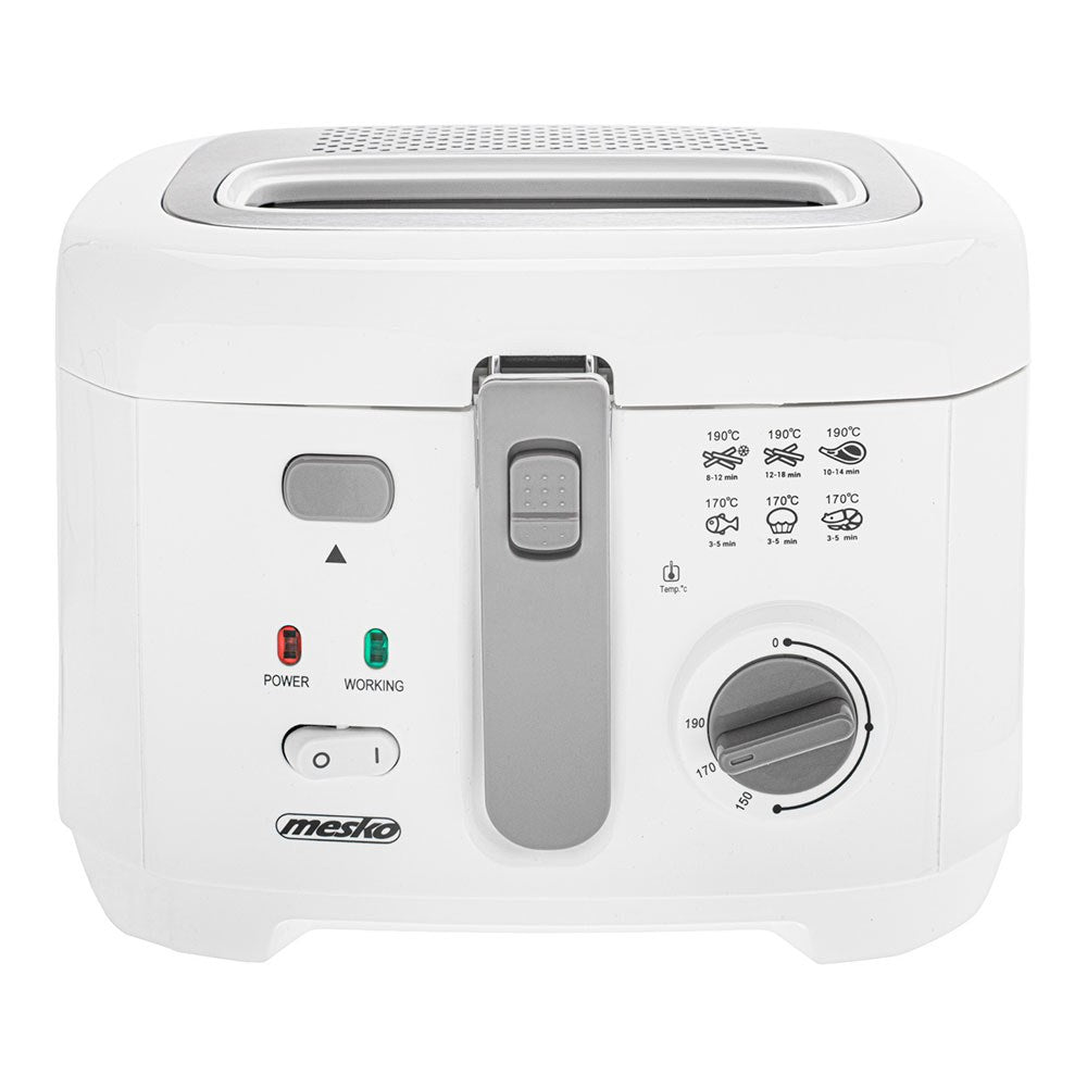 Freidora de aceite ms4908g, blanca, 2,5 l 1800 w
