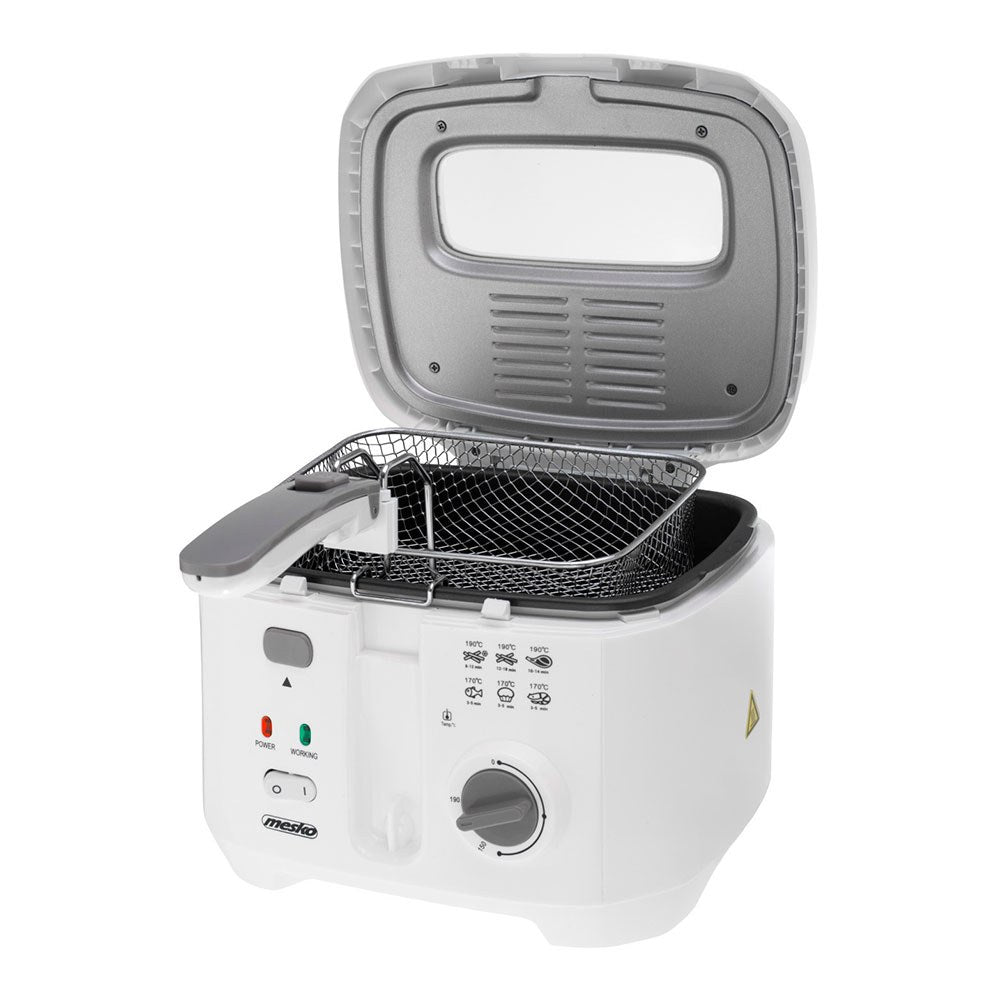 Freidora de aceite ms4908g, blanca, 2,5 l 1800 w