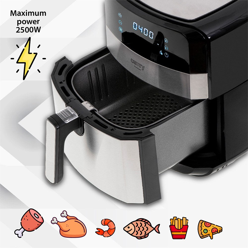 Freidora de aire cr6311, inox / negra, 5 l, 2500 w