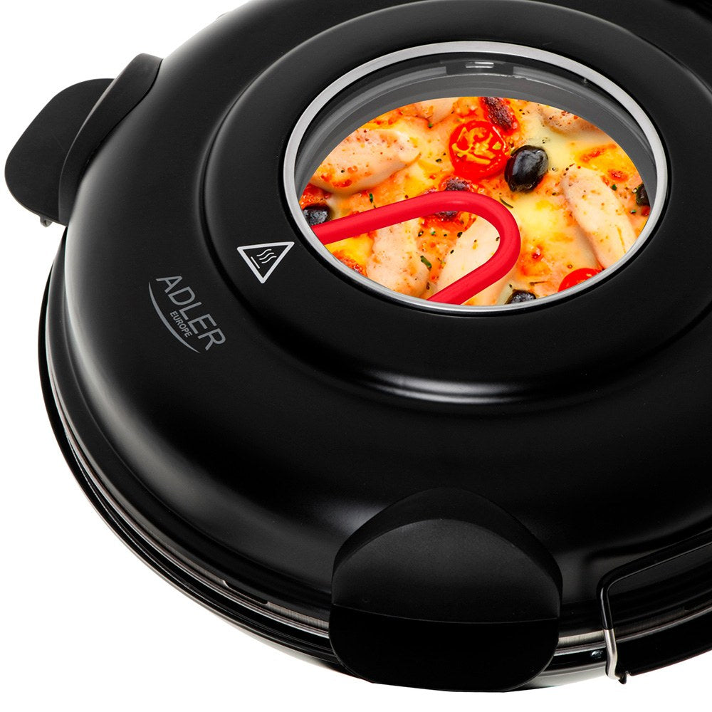 Horno eléctrico para pizza ad6314, negro, 1200 w