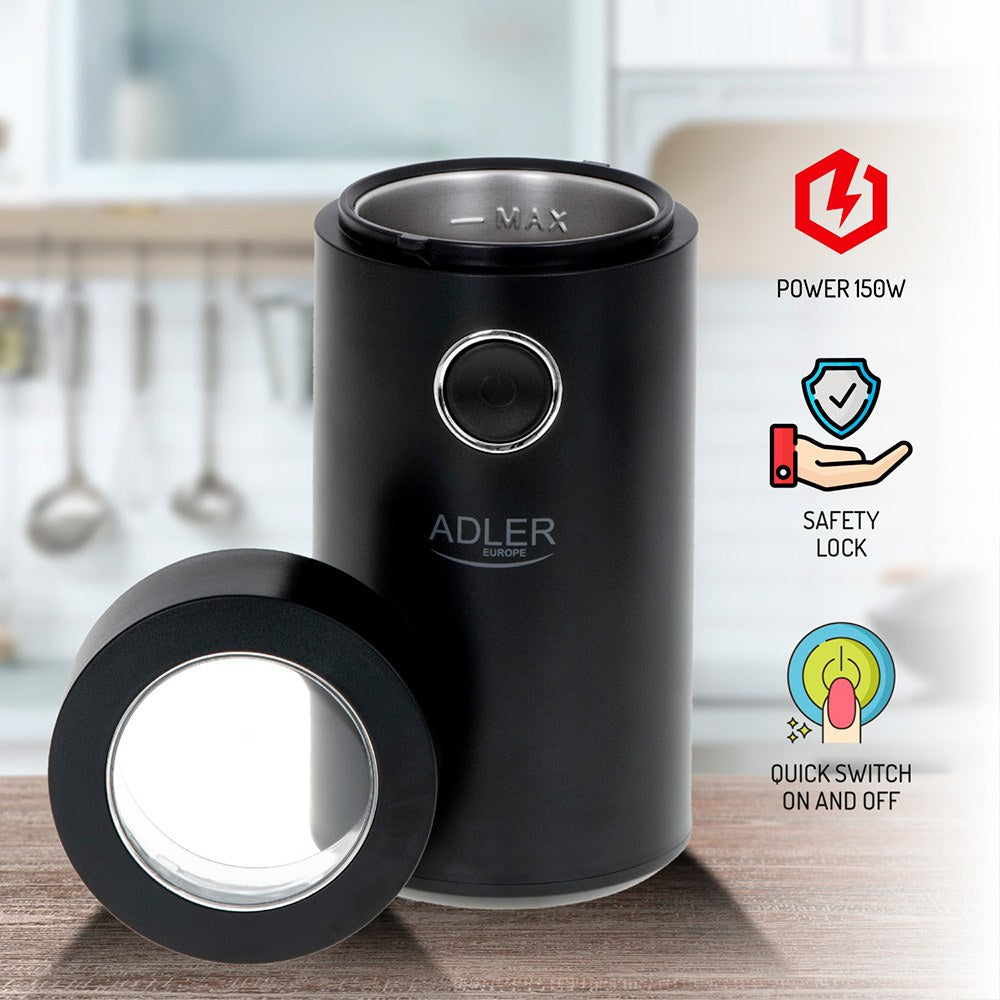 Molinillo de café ad446, negro y plateado, 150 w