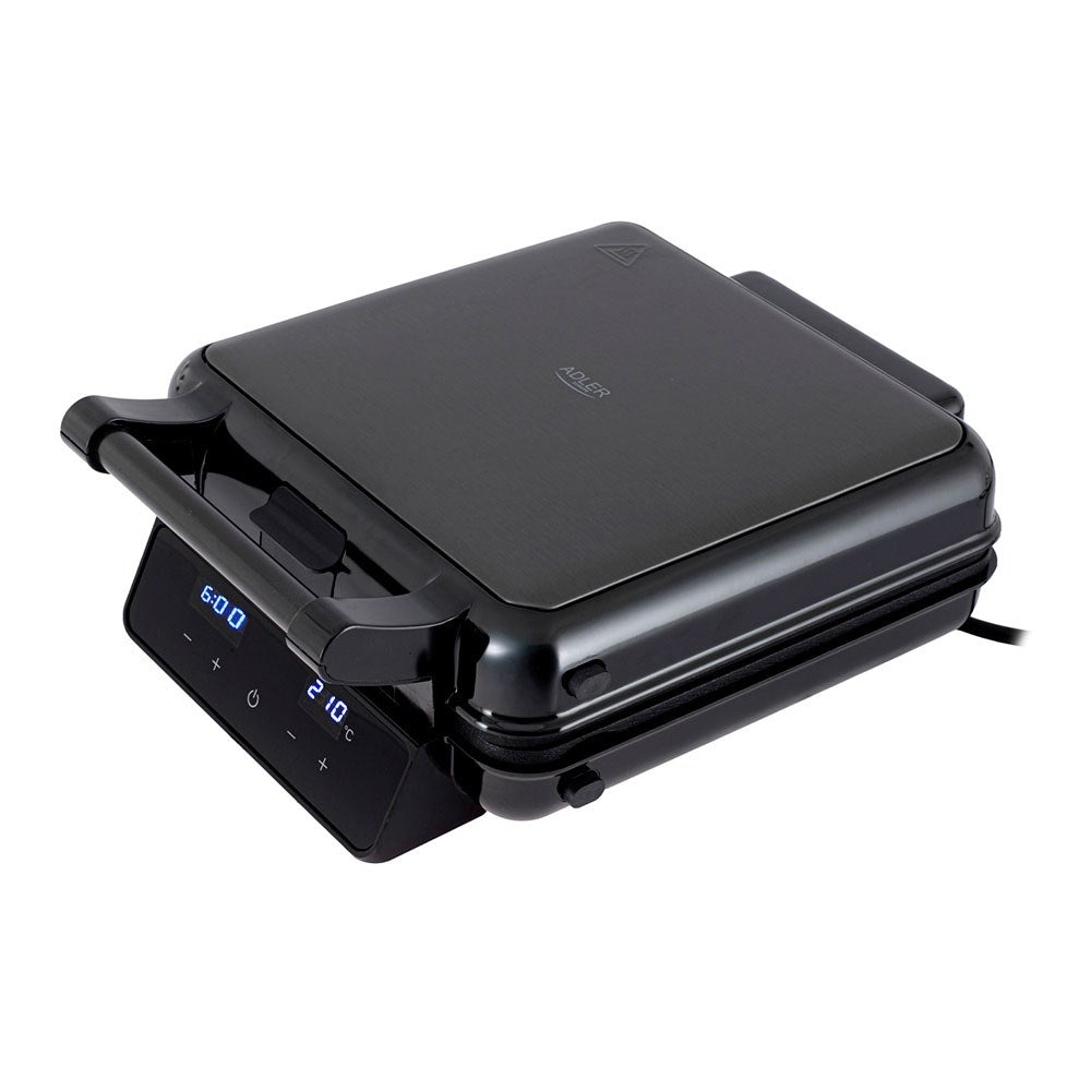 Sandwichera 4en1 ad3096 con pantalla táctil, inox y negra, 2200 w