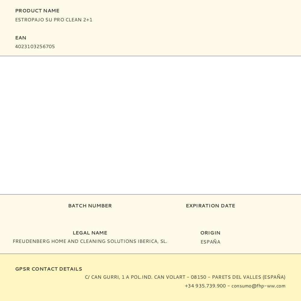 Estropajo su pro clean 2+1