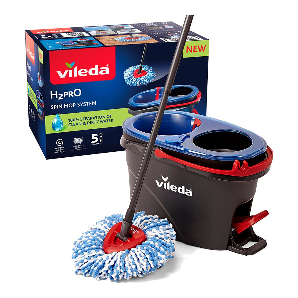 H2pro spin mop, sistema con cubo de doble cámara y pedal