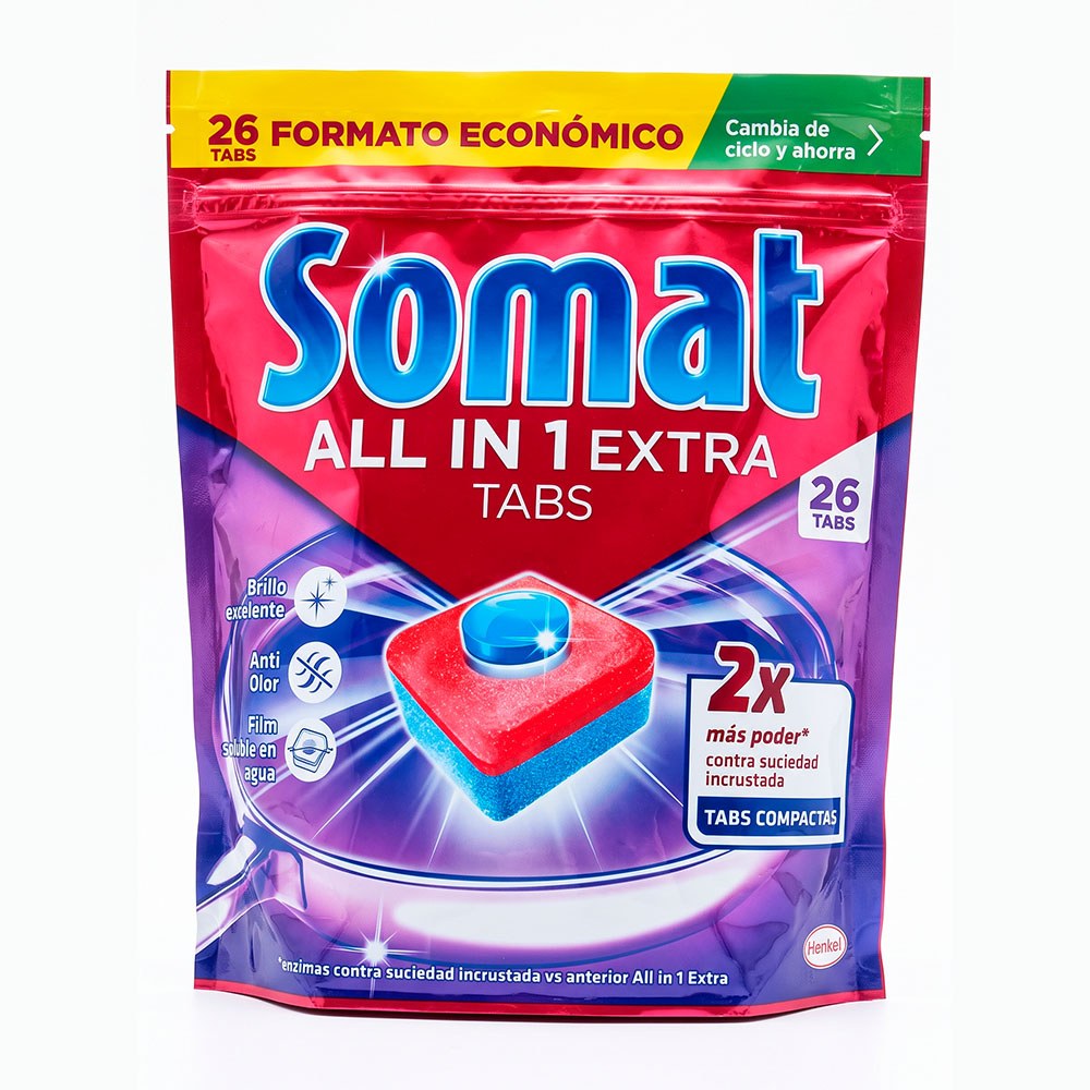 Pastillas para lavavajillas all in 1 extra tabs, 26 uds, 390 g