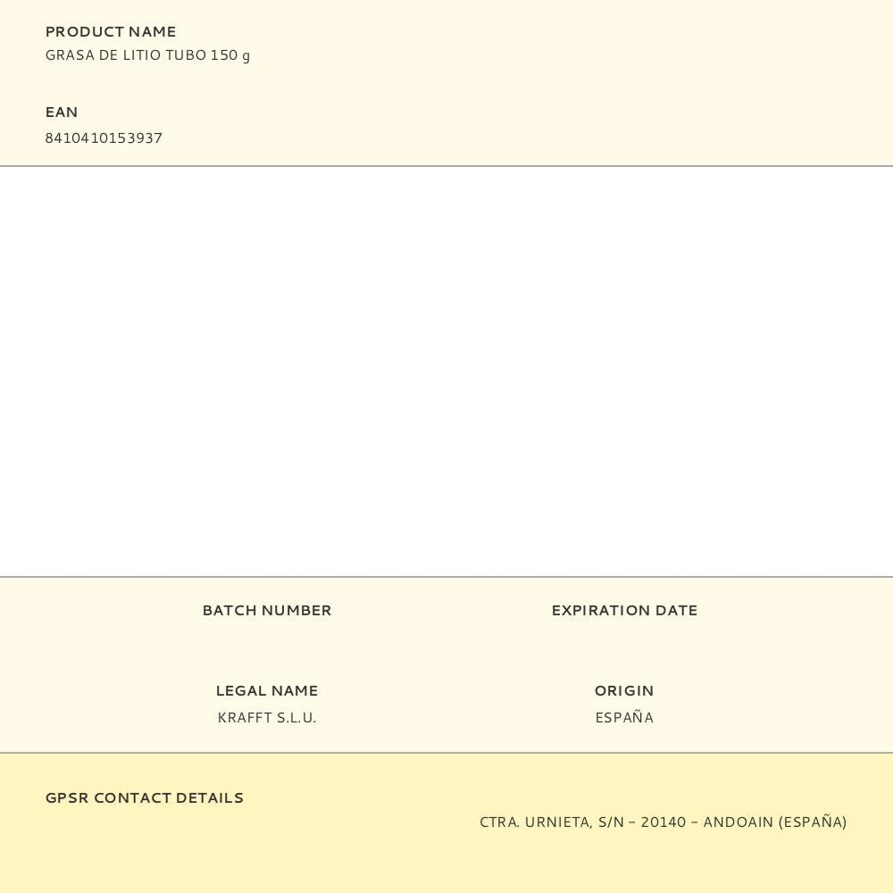 Grasa de litio tubo 150 g