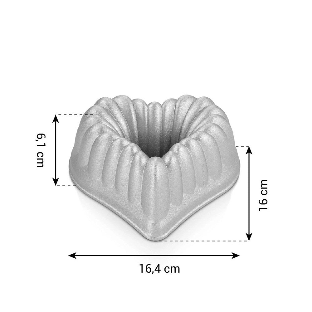 Molde bundt en forma de corazón, delícia, 16,4 x 16 x 6,1 cm