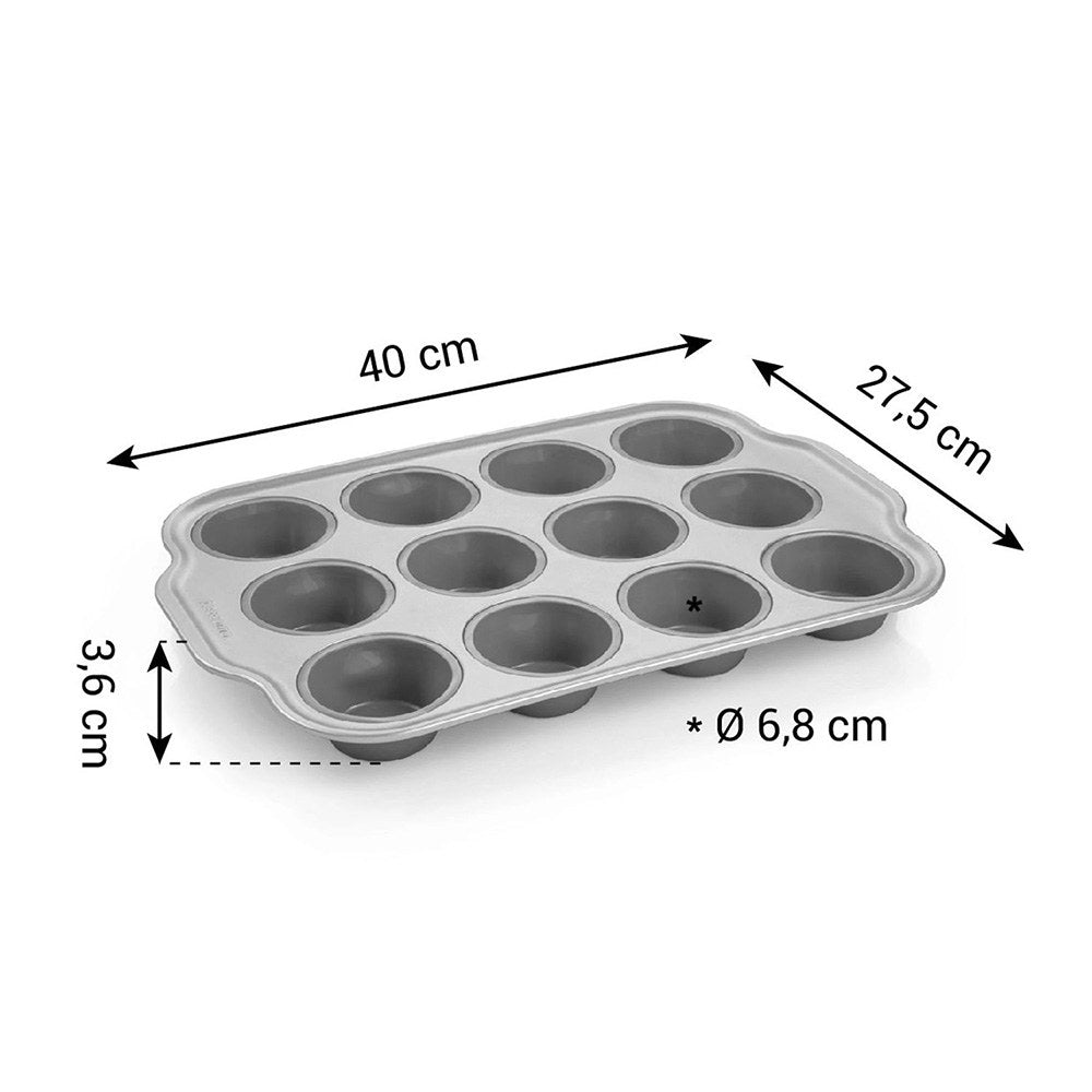 Molde de silicona para 12 muffins, delícia, 40 x 27,5 x 3,6 cm