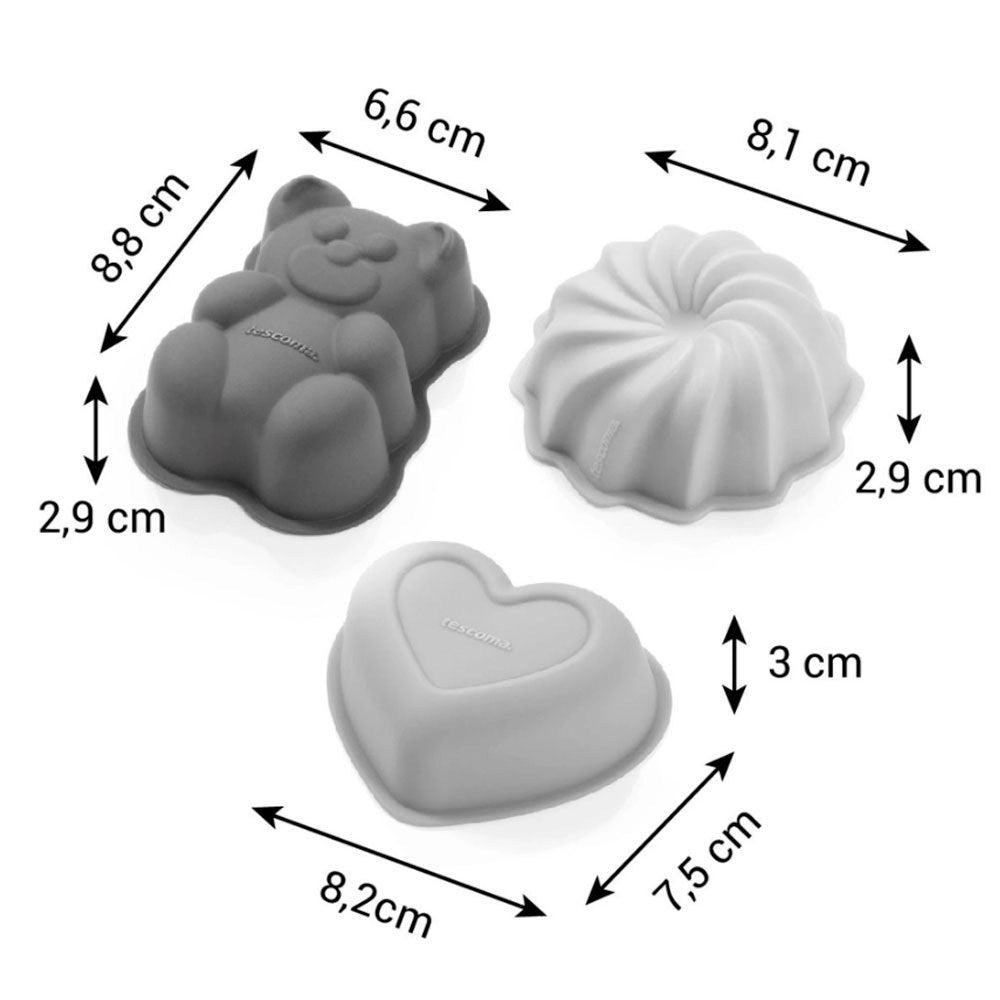 Molde de silicona para bizcochitos, delícia, 6 piezas