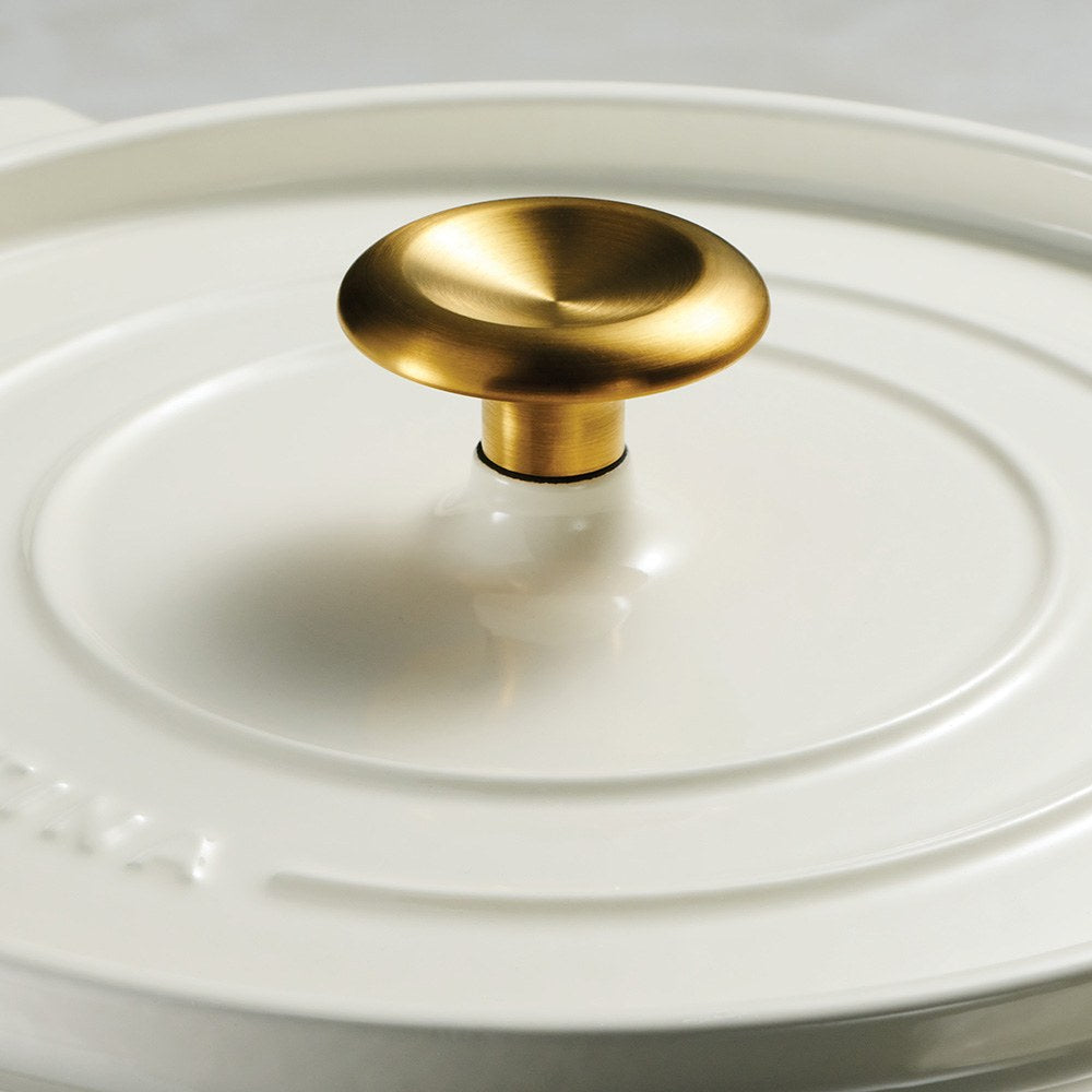 Olla con tapa de hierro fundido esmaltado, latte, 22 cm / 3,7 l