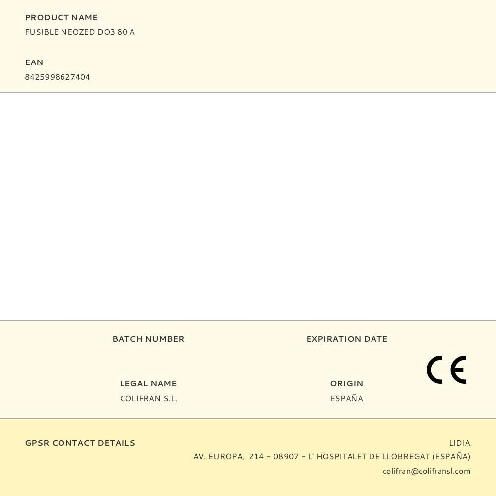 Fusible neozed d03 80 a
